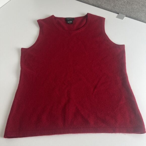 Lord Taylor Sweater Women L/G Red Cashmere Vest Minimalist old money - Picture 4 of 8